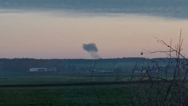 دخان يتصاعد في منطقة بولندية قرب الحدود مع أوكرانيا