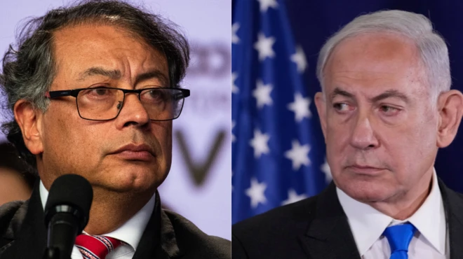 Composición de Gustavo Petro y Benjamin Netanyahu. 