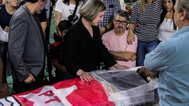 Funeral del militante del PT Marcelo Arruda en Foz de Iguaçu