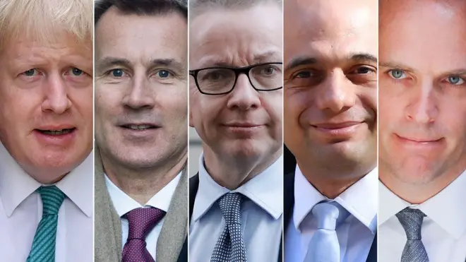 Борис Джонсон, Джереми Хант, Майкл Гоув, Саджид Джавид, Доминик Рааб
