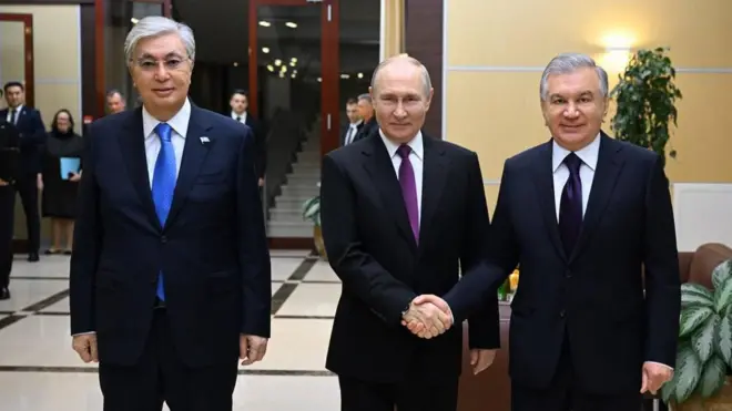 Президентлар Путин, Тоқаев ва Мирзиёев