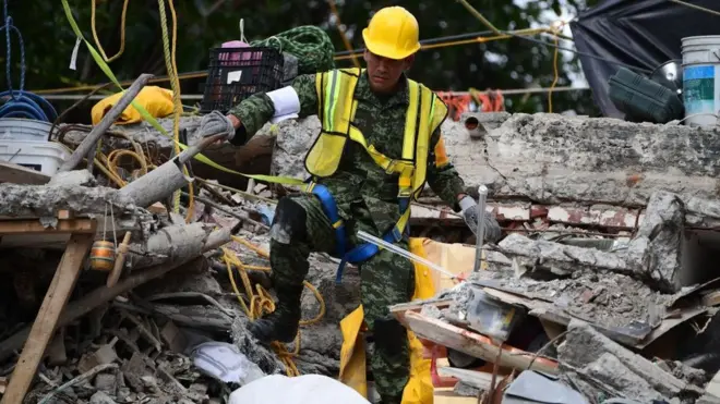 Upaya pencarian penyintas bencana alam terhambat oleh gempa susulan.