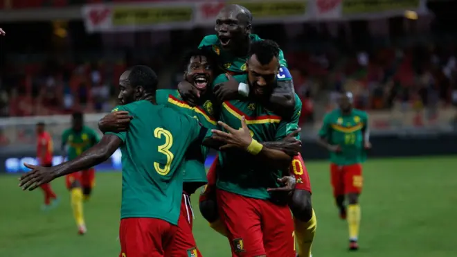 Cameroon celebrate