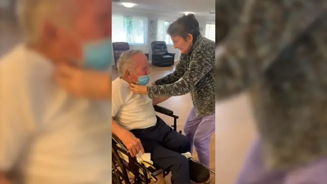 جوزيف وإيف متزوجان منذ 60 عامًا، وانفصلا بسبب قيود كوفيد-19، وها هي اللحظة التي يجتمعان فيها من جديد.