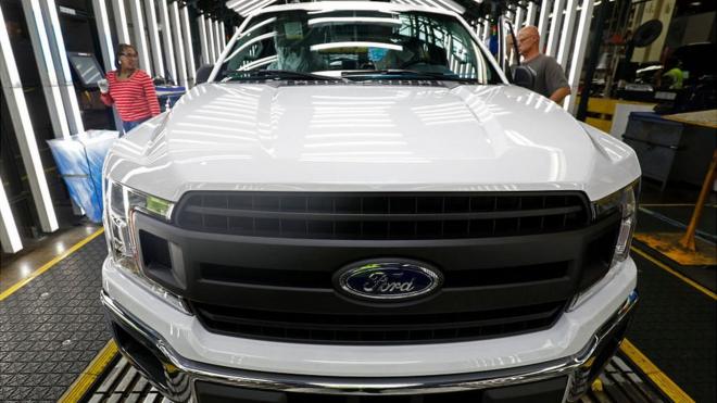 Ford truck on production line