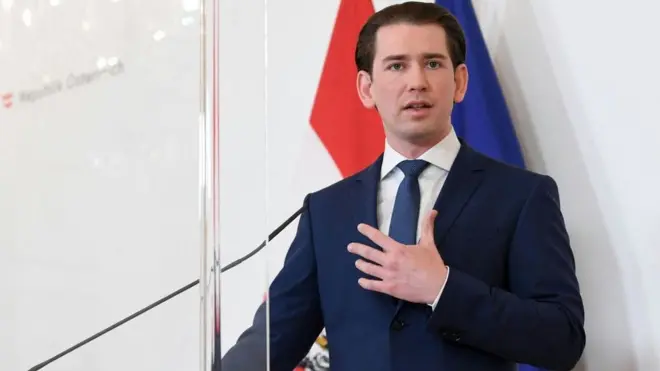 Sebastian Kurz, 34, has denied wrongdoing