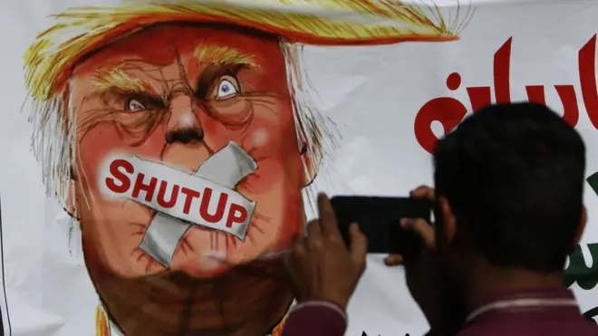 شهدت باكستان مظاهرات احتجاج ضد تعليقات الرئيس ترامب