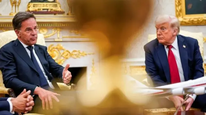 Mark Rutte ve Donald Trump Oval Ofis'te soruları yanıtlıyor