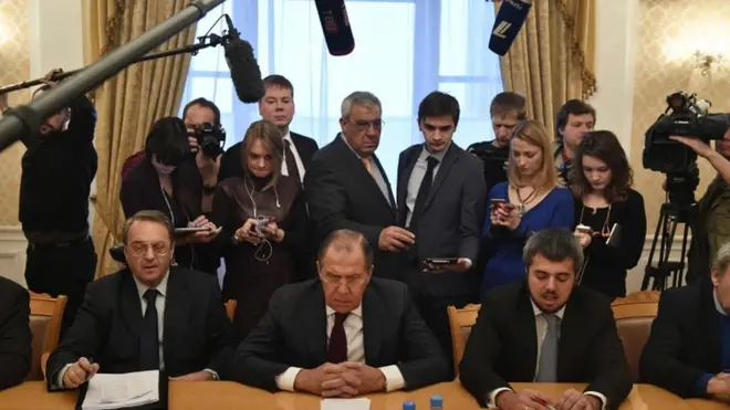 لافروف مع ممثلي المعارضة السياسية السورية