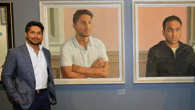 කුමාර් සංගක්කාර සහ සිතුවම් ශිල්පී ඇන්තනි විලියම්ස්