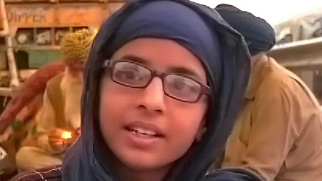 کسانوں کی جدو جہد میں شریک گیار سالہ سمرت کور