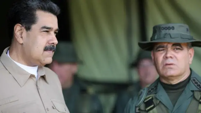 Tổng thống Venezuela Nicolas Maduro và Bộ trưởng Quốc phòng Vladimir Padrino trong cuộc họp tại Caracas, Venezuela ngày 3/6/2019