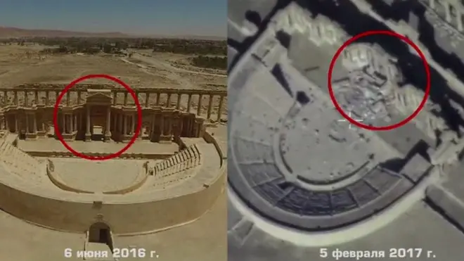 روسيا تبث صور دمار لآثار تاريخية في تدمر