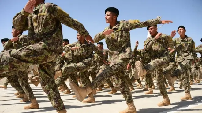 afghan soldiers train