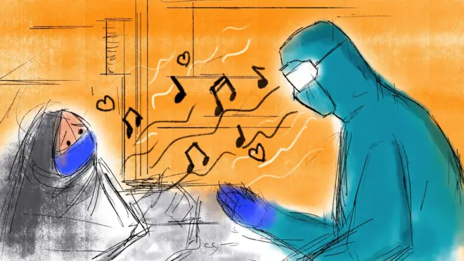 ممرض عراقي يغني لمرضى فيروس كورونا