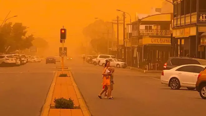 The outback town of Broken Hill was hit by the storm on Wednesday