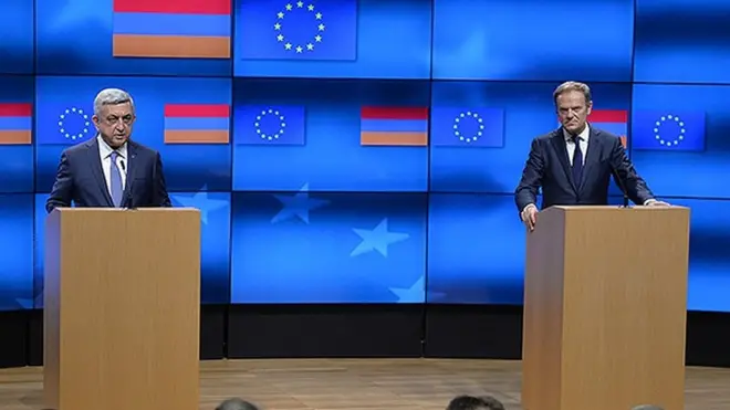 Brüsseldə Avropa Şurasının sədri Donald Tuskla görüşdən sonra Ermənistan prezidenti Serj Sarkisyan danışıqların başa çatdığını bəyan edib.