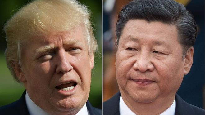 美国总统特朗普与中国国家主席习近平