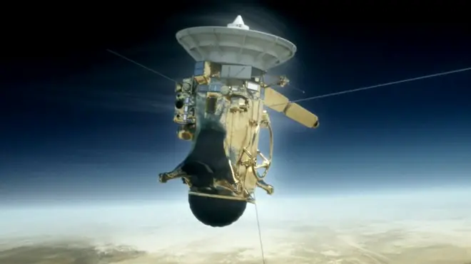Artwork: The Cassini spacecraft burnt up about a minute after plunging into the atmosphere