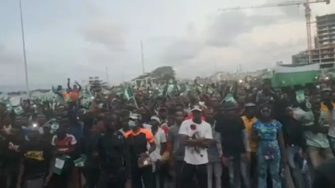 End SARS protesters for Lekki