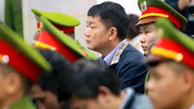 Ông Đinh La Thăng trong phiên xử sơ thẩm hôm 22/1/2018