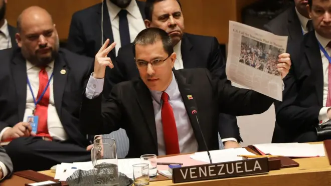 El ministro de Relaciones Exteriores de Venezuela, Jorge Alberto Arreaza, acusó a Colombia de organizar una agresión contra su país.
