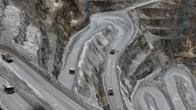 Kompleks Tambang Grasberg di Timika, Papua, yang dioperasikan oleh Freeport.