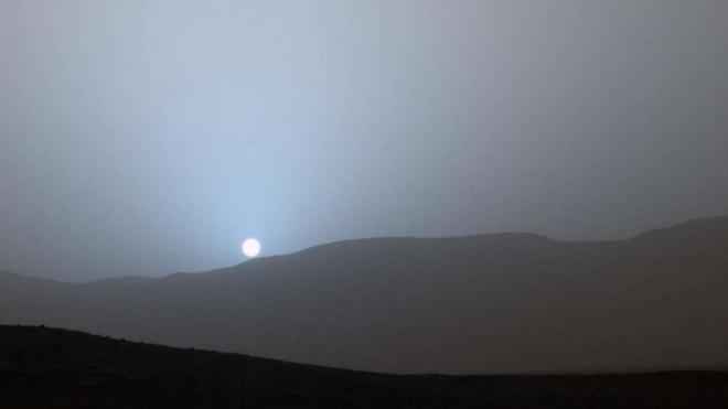 pôr do sol em Marte