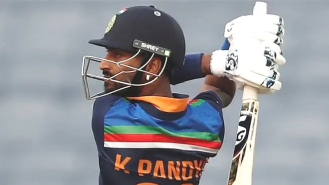 क्रुणाल पांड्या ने अपने डेब्यू मैच में नाबाद 58 रन बनाए