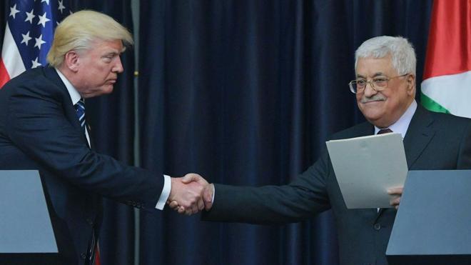 特朗普會見巴勒斯坦領導人阿巴斯。