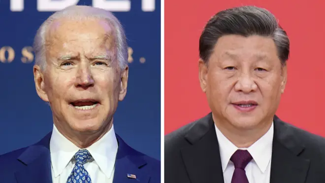 Foto of Joe Biden and Xi Jinping