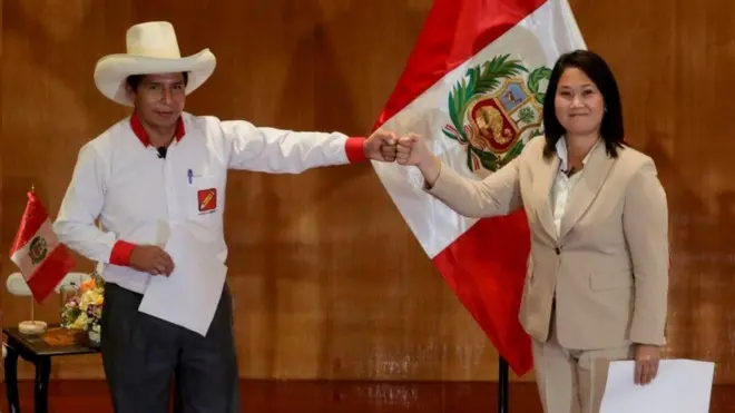 Pedro Castillo y Keiko Fujimori se enfrentarán en la segunda vuelta de las elecciones presidenciales.