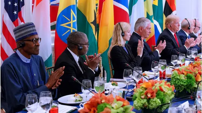 Countries like Zimbabwe, Kenya and Rwanda no follow for di lunch with Trump.