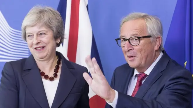 Тереза Мэй и Жан-Клод Юнкер