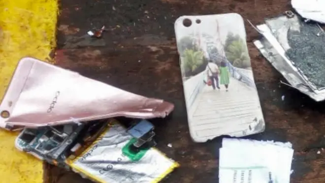 Restos de accidente aéreo