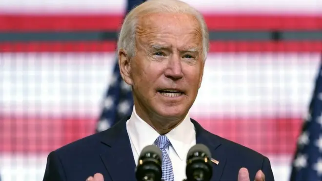 Joe Biden was speaking in the battleground state of Pennsylvania