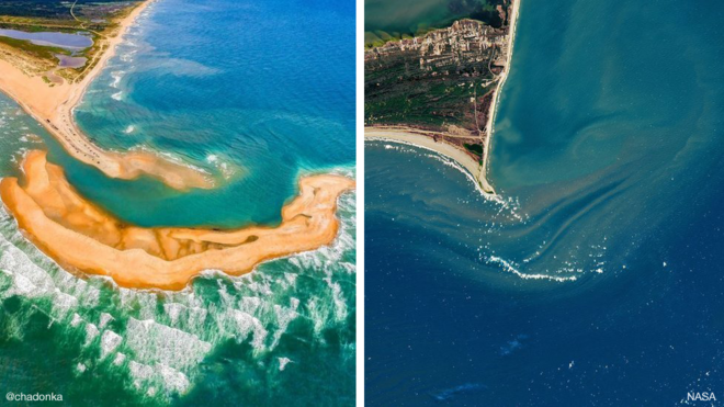 Isla antes y ahora (Foto: @chadonka/NASA)