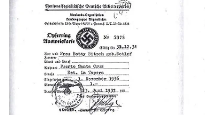 Sample of Nazi documents found by Simon Wiesenthal Centre