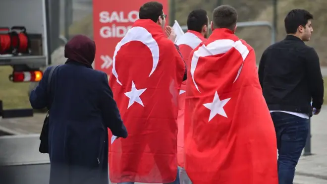 Seguidores del gobierno de Erdogan en Alemania.