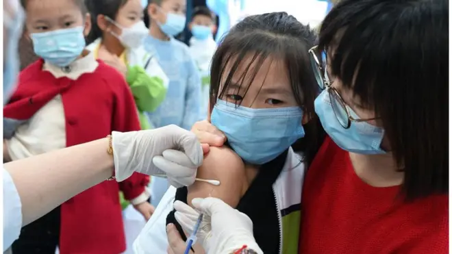 Vaksinasi Covid atas anak-anak di Kota Handan, China