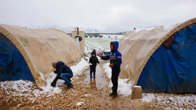 В начале февраля на севере Сирии выпал снег