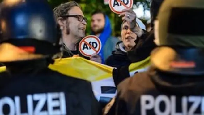 Protests were held in Berlin against the AfD