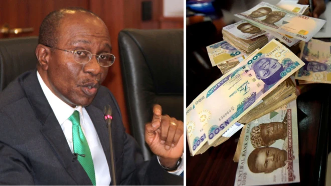 Godwin Emefiele and naira notes