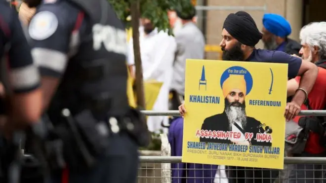 कनाडा में ख़ालिस्तान समर्थकों ने किया था विरोध प्रदर्शन.