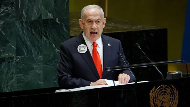 Netanyahu BMT Baş Assambleyasının iclasında çıxış edir