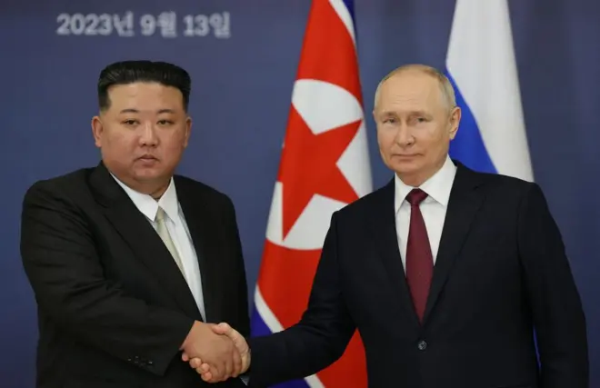 Russia President Putin and North Korea leader Kim Jobg Un