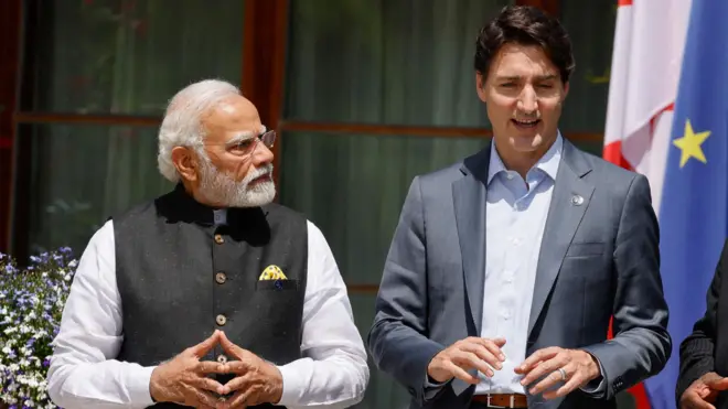 नरेंद्र मोदी आणि जस्टिन ट्रुडो