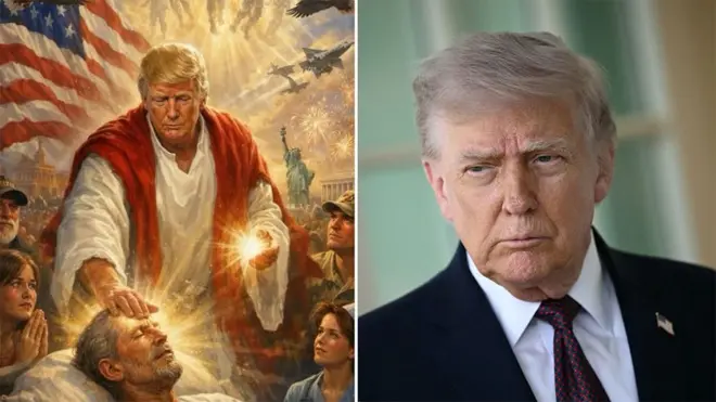 ИИ-изображение и Дональд Трамп