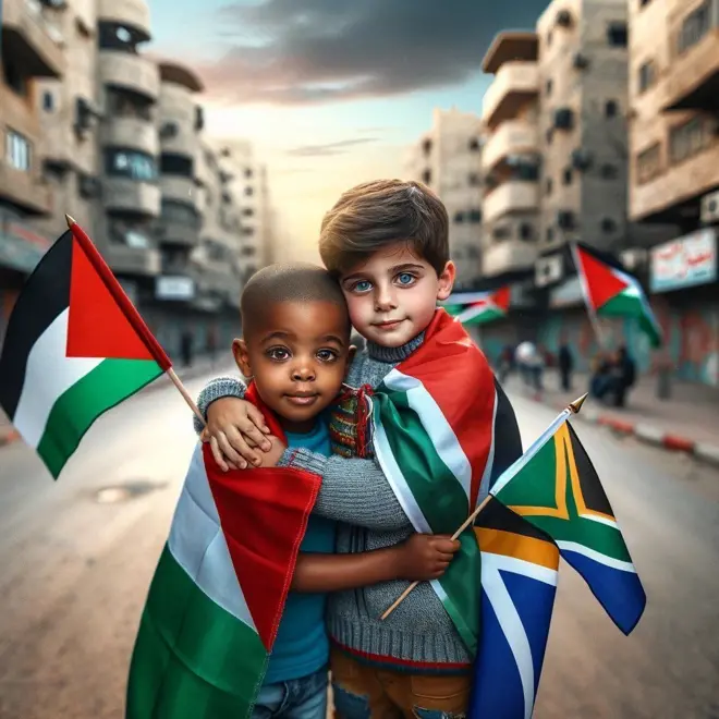 تداول المستخدمون صوراً تعبر عن التضامن الفلسطيني الجنوب أفريقي