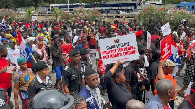 this is about the third major protest that has been held by the opposition NPP since they left power in 2024